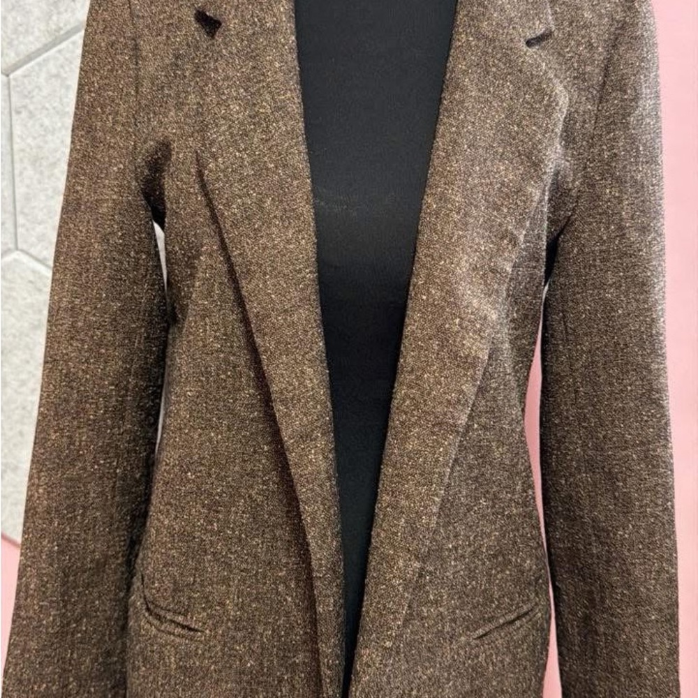 silence + noise Brown Tweed Blazer Jacket